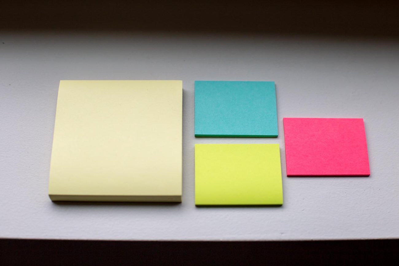 different post it notes