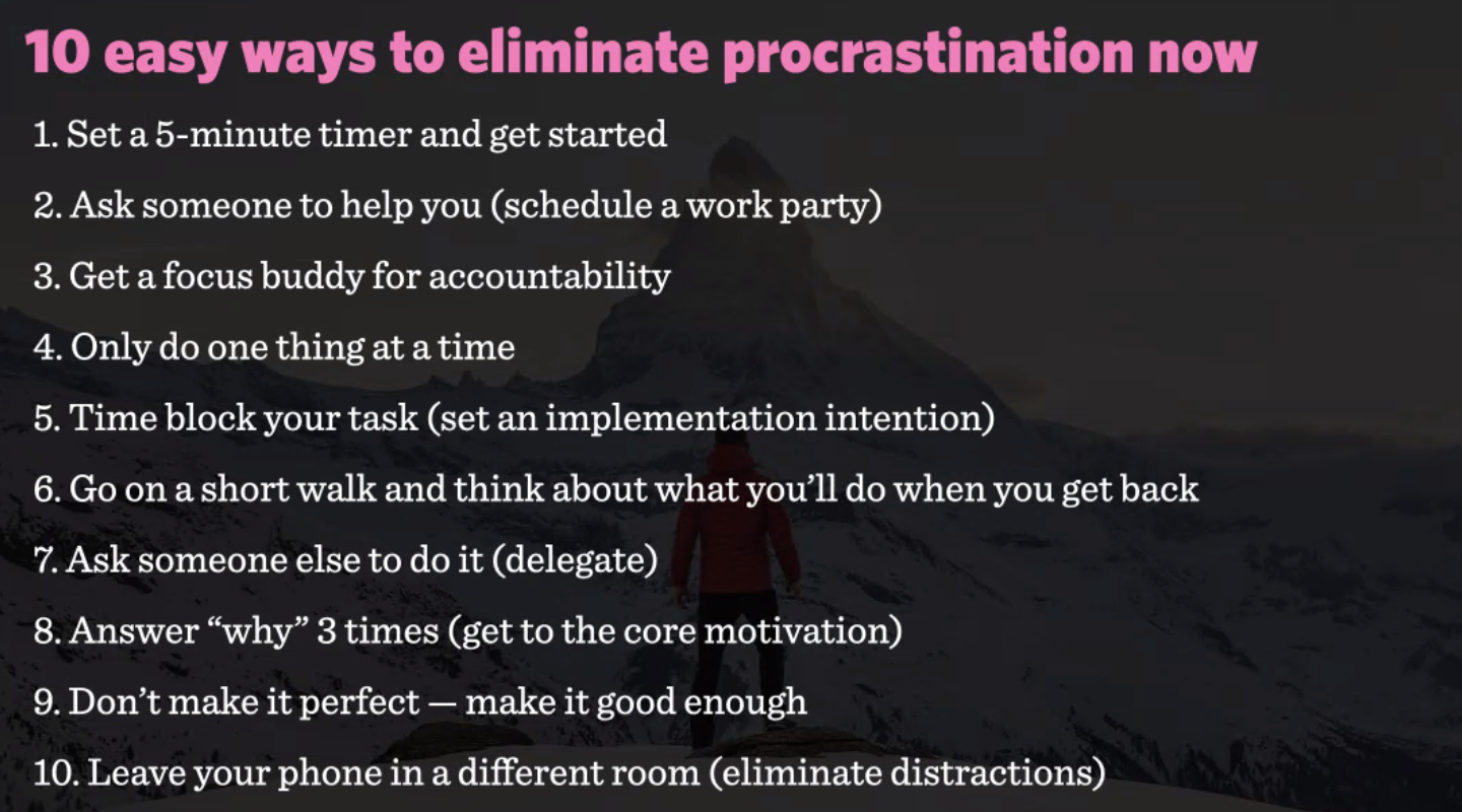 Eliminate Procrastination